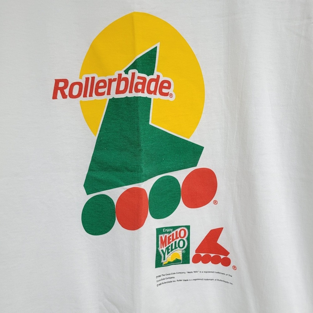 Vintage Rollerblade Mello Yello Shirt Coca-Cola 1992 Screen Stars Best XL Tee